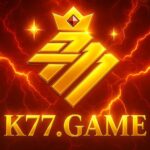 K77 game app slot reels showing big win and free spin rewards