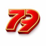 72 number game icon in red and gold 3D style on white background